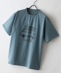 【HEAT BLOCKER/ヒートブロッカー】【まるで着る日傘!遮熱&UVカット】コットンライク プリントTシャツ レトロサーフ 吸水速乾 アンチピリング イージーケア ユニセックス