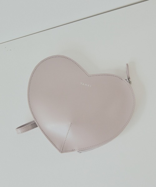 YAHKI（ヤーキ）の「YAHKI/ヤーキ SOFT W FACE ハートクラッチバッグ　ハート（クラッチバッグ・レディース・ブルー/ライトグレー・FREE）」の3枚目の写真