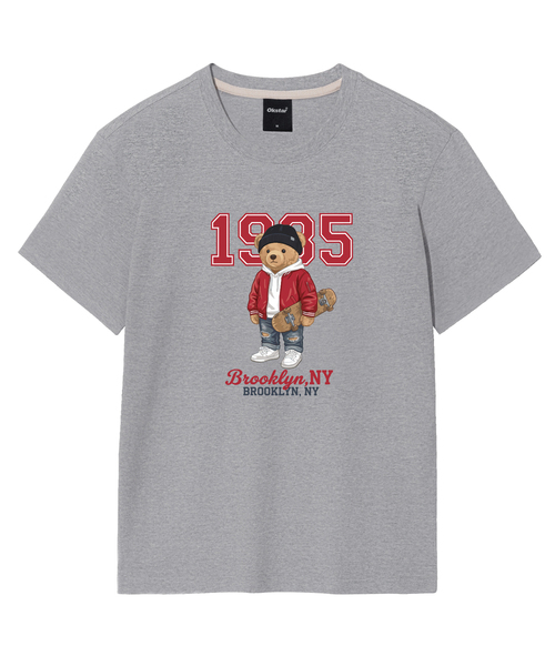 OKSTAR(オクスター)の「ヒップスタークマちゃん半袖Tシャツ(Tシャツ/カットソー・メンズ・カーキ/ホワイト/ブラック/グレー/ダークグリーン/ネイビー/ダークブルー/クリーム/ライトグレー/ライトベージュ/ダークグレー・4XL/SMALL/MEDIUM/LARGE/X-LARGE/2XL/3XL)」の4枚目の写真