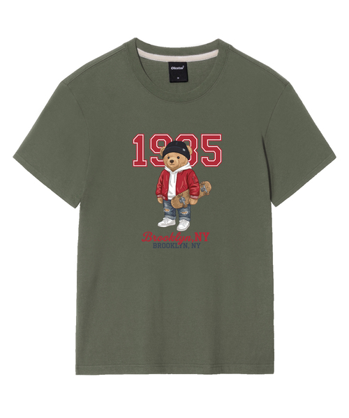 OKSTAR(オクスター)の「ヒップスタークマちゃん半袖Tシャツ(Tシャツ/カットソー・メンズ・カーキ/ホワイト/ブラック/グレー/ダークグリーン/ネイビー/ダークブルー/クリーム/ライトグレー/ライトベージュ/ダークグレー・4XL/SMALL/MEDIUM/LARGE/X-LARGE/2XL/3XL)」の9枚目の写真