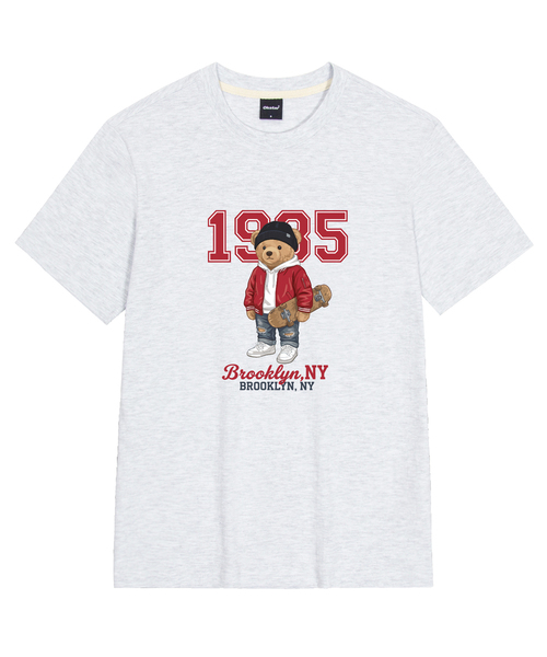 OKSTAR(オクスター)の「ヒップスタークマちゃん半袖Tシャツ(Tシャツ/カットソー・メンズ・カーキ/ホワイト/ブラック/グレー/ダークグリーン/ネイビー/ダークブルー/クリーム/ライトグレー/ライトベージュ/ダークグレー・4XL/SMALL/MEDIUM/LARGE/X-LARGE/2XL/3XL)」の3枚目の写真
