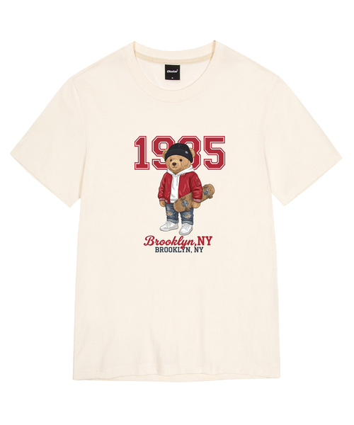 OKSTAR(オクスター)の「ヒップスタークマちゃん半袖Tシャツ(Tシャツ/カットソー・メンズ・カーキ/ホワイト/ブラック/グレー/ダークグリーン/ネイビー/ダークブルー/クリーム/ライトグレー/ライトベージュ/ダークグレー・4XL/SMALL/MEDIUM/LARGE/X-LARGE/2XL/3XL)」の6枚目の写真