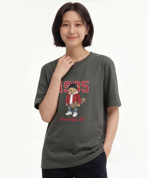 OKSTAR(オクスター)の「ヒップスタークマちゃん半袖Tシャツ(Tシャツ/カットソー・メンズ・カーキ/ホワイト/ブラック/グレー/ダークグリーン/ネイビー/ダークブルー/クリーム/ライトグレー/ライトベージュ/ダークグレー・4XL/SMALL/MEDIUM/LARGE/X-LARGE/2XL/3XL)」の14枚目の写真
