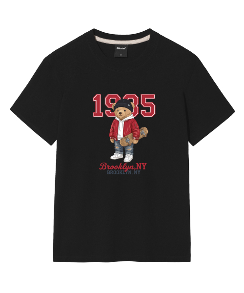 OKSTAR(オクスター)の「ヒップスタークマちゃん半袖Tシャツ(Tシャツ/カットソー・メンズ・カーキ/ホワイト/ブラック/グレー/ダークグリーン/ネイビー/ダークブルー/クリーム/ライトグレー/ライトベージュ/ダークグレー・4XL/SMALL/MEDIUM/LARGE/X-LARGE/2XL/3XL)」の15枚目の写真