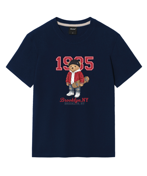 OKSTAR(オクスター)の「ヒップスタークマちゃん半袖Tシャツ(Tシャツ/カットソー・メンズ・カーキ/ホワイト/ブラック/グレー/ダークグリーン/ネイビー/ダークブルー/クリーム/ライトグレー/ライトベージュ/ダークグレー・4XL/SMALL/MEDIUM/LARGE/X-LARGE/2XL/3XL)」の16枚目の写真
