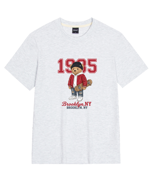 OKSTAR(オクスター)の「ヒップスタークマちゃん半袖Tシャツ(Tシャツ/カットソー・メンズ・カーキ/ホワイト/ブラック/グレー/ダークグリーン/ネイビー/ダークブルー/クリーム/ライトグレー/ライトベージュ/ダークグレー・4XL/SMALL/MEDIUM/LARGE/X-LARGE/2XL/3XL)」の22枚目の写真