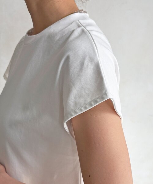 DouDou(ドゥドゥ)の「【WEB限定】レース異素材切替アシメトップス(Tシャツ/カットソー・レディース・オフホワイト/ブラック・FREE)」の21枚目の写真