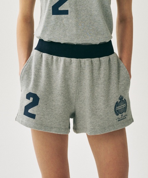 Mardi Mercredi（マルディメクルディ）の「MINI SHORTS ORIGINALIS 25 / ミニ ショーツ オリジナルス 25（スウェットパンツ・レディース・クリーム/バーガンディー/ネイビー/グレー・FREE）」の2枚目の写真