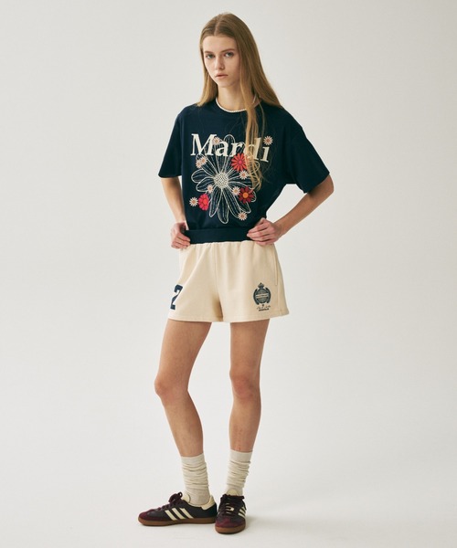 Mardi Mercredi（マルディメクルディ）の「MINI SHORTS ORIGINALIS 25 / ミニ ショーツ オリジナルス 25（スウェットパンツ・レディース・クリーム/バーガンディー/ネイビー/グレー・FREE）」の18枚目の写真