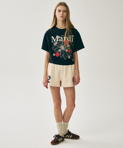 Mardi Mercredi（マルディメクルディ）の「MINI SHORTS ORIGINALIS 25 / ミニ ショーツ オリジナルス 25（スウェットパンツ・レディース・クリーム/バーガンディー/ネイビー/グレー・FREE）」の17枚目の写真