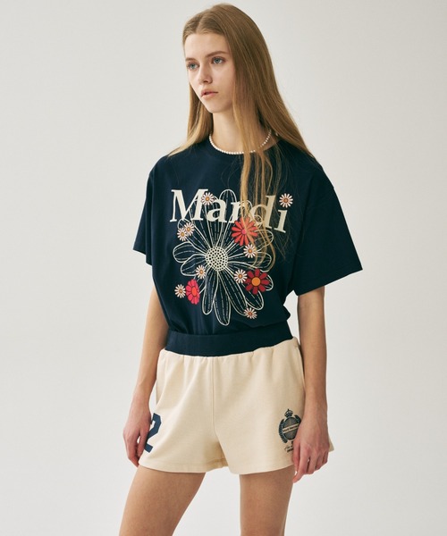 Mardi Mercredi（マルディメクルディ）の「MINI SHORTS ORIGINALIS 25 / ミニ ショーツ オリジナルス 25（スウェットパンツ・レディース・クリーム/バーガンディー/ネイビー/グレー・FREE）」の12枚目の写真