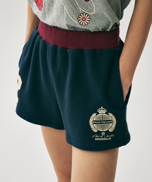 Mardi Mercredi（マルディメクルディ）の「MINI SHORTS ORIGINALIS 25 / ミニ ショーツ オリジナルス 25（スウェットパンツ・レディース・クリーム/バーガンディー/ネイビー/グレー・FREE）」の22枚目の写真