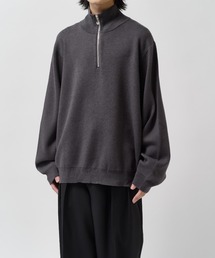 ウォッシャブルハーフジップニット