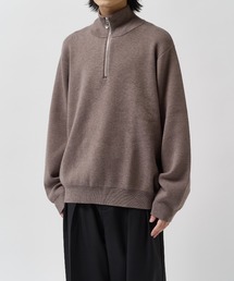 ウォッシャブルハーフジップニット
