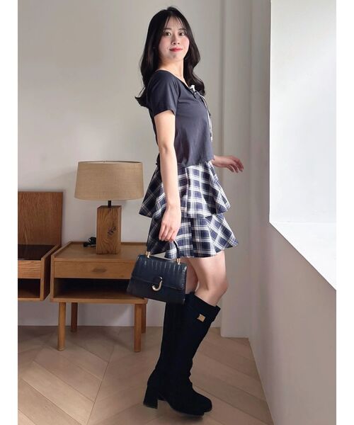 dazzlin(ダズリン)の「レースレイヤードリボンカットプルオーバー(Tシャツ/カットソー・レディース・オフホワイト/ネイビー/ブラウン・FREE)」の22枚目の写真