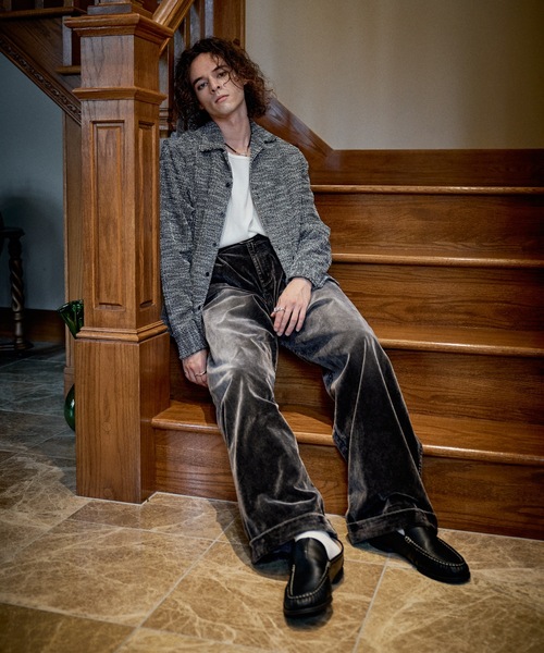CASPER JOHN(キャスパージョン)の「Boucle over shirts/ブークレオーバーシャツ(シャツ/ブラウス・メンズ・ブラック/レッド・LARGE/MEDIUM/SMALL/X-SMALL)」の4枚目の写真