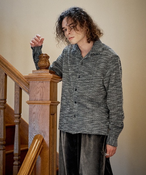 CASPER JOHN(キャスパージョン)の「Boucle over shirts/ブークレオーバーシャツ(シャツ/ブラウス・メンズ・ブラック/レッド・LARGE/MEDIUM/SMALL/X-SMALL)」の3枚目の写真