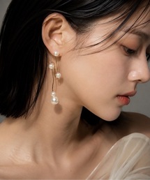 MIMILINE（ミミライン）の「ランダムパール ウェーブロングチェーンピアス（ピアス（両耳用））」