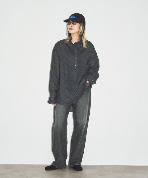 CITYSHOP(シティーショップ)の「SHEER FRILL ブラウス(シャツ/ブラウス・レディース・ホワイト/チャコールグレー・FREE)」の6枚目の写真