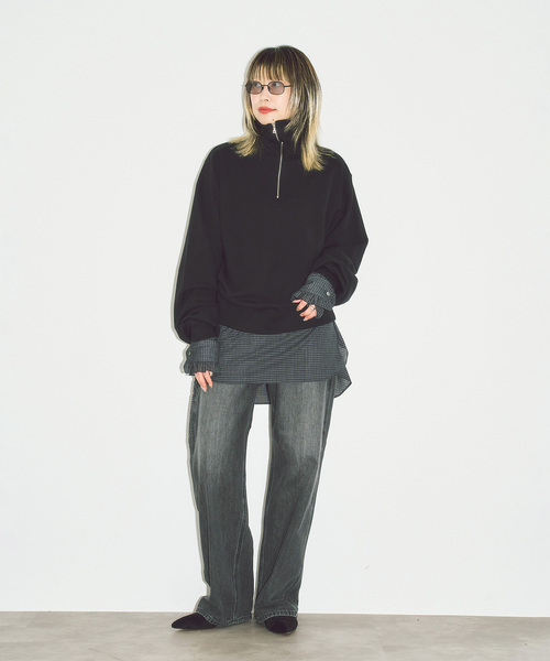 CITYSHOP(シティーショップ)の「SHEER FRILL ブラウス(シャツ/ブラウス・レディース・ホワイト/チャコールグレー・FREE)」の8枚目の写真