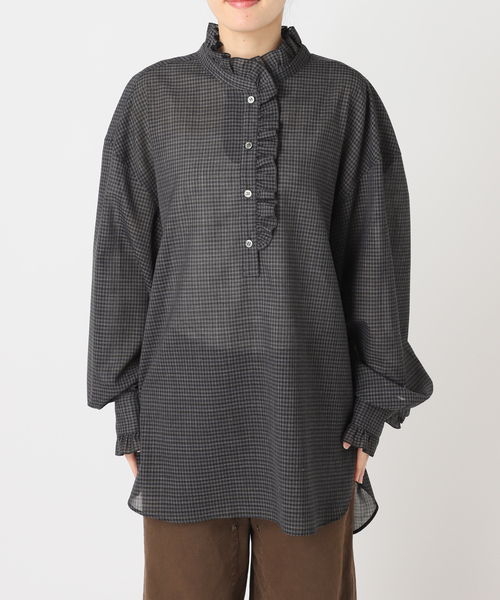 CITYSHOP(シティーショップ)の「SHEER FRILL ブラウス(シャツ/ブラウス・レディース・ホワイト/チャコールグレー・FREE)」の16枚目の写真