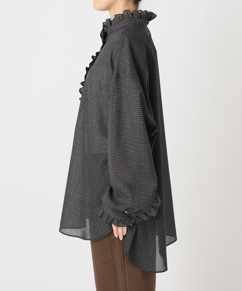 CITYSHOP(シティーショップ)の「SHEER FRILL ブラウス(シャツ/ブラウス・レディース・ホワイト/チャコールグレー・FREE)」の17枚目の写真