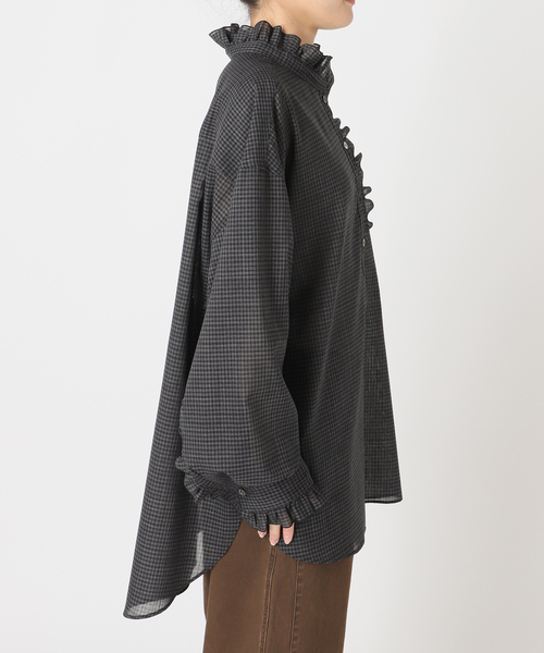 CITYSHOP(シティーショップ)の「SHEER FRILL ブラウス(シャツ/ブラウス・レディース・ホワイト/チャコールグレー・FREE)」の19枚目の写真