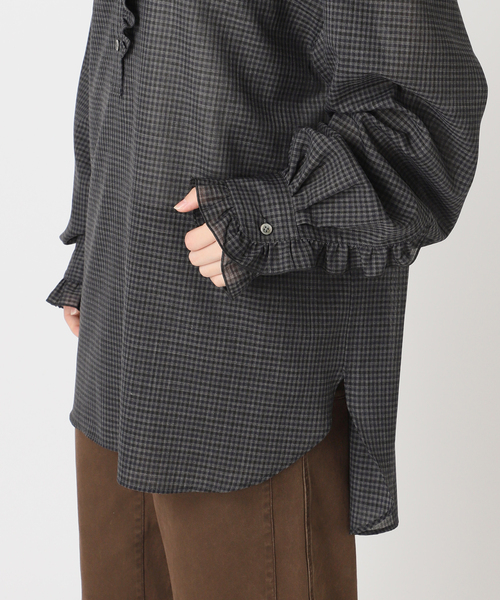 CITYSHOP(シティーショップ)の「SHEER FRILL ブラウス(シャツ/ブラウス・レディース・ホワイト/チャコールグレー・FREE)」の21枚目の写真