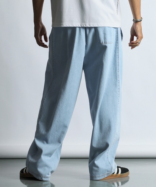 The DUFFER of ST.GEORGE(ザダファーオブセントジョージ)の「BROKEN DENIM EASY BARREL PANTS:バルーンシルエット バレルデニムパンツ / ライトオンス / ヴィンテージ加工 / イージーパンツ(デニムパンツ・メンズ・ライトインディゴブルー・X-LARGE/MEDIUM/SMALL/LARGE)」の5枚目の写真