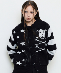 EV SKELETON KNIT CARDIGAN(BLACK)