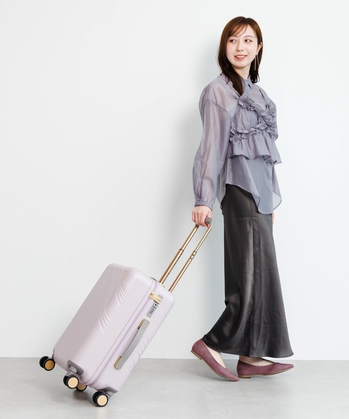 Jewelna Rose(ジュエルナローズ)の「メリエル スーツケース 35L 機内持ち込み 09371(スーツケース/キャリーバッグ・レディース・ピンク/グレー/オフホワイト・FREE)」の4枚目の写真