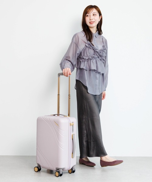 Jewelna Rose(ジュエルナローズ)の「メリエル スーツケース 35L 機内持ち込み 09371(スーツケース/キャリーバッグ・レディース・ピンク/グレー/オフホワイト・FREE)」の5枚目の写真