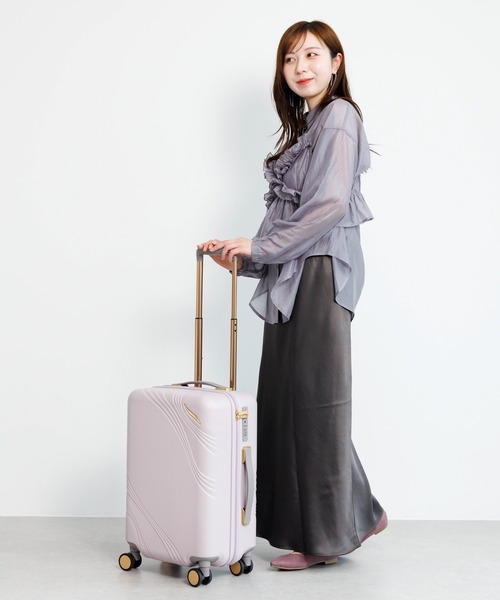Jewelna Rose(ジュエルナローズ)の「メリエル スーツケース 35L 機内持ち込み 09371(スーツケース/キャリーバッグ・レディース・ピンク/グレー/オフホワイト・FREE)」の6枚目の写真