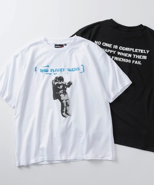BRANDALISED（ブランダライズド）の「【70】【BRANDALISED/ブランダライズド】バンクシー アートグラフィック 3Dプリント クルーネックTシャツ/ユニセックス/ショート丈有り（Tシャツ/カットソー・メンズ・ホワイト/ブラック系その他/ブラック/ホワイト系その他・XL/FREE/M/L）」の5枚目の写真