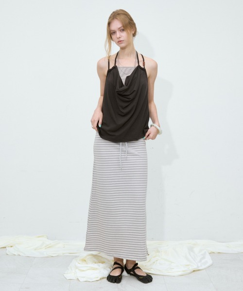 Rohwel(ローウェル)の「Border Maxi Skirt / ボーダーマキシスカート(スカート・レディース・ネイビー/グレー・FREE)」の20枚目の写真