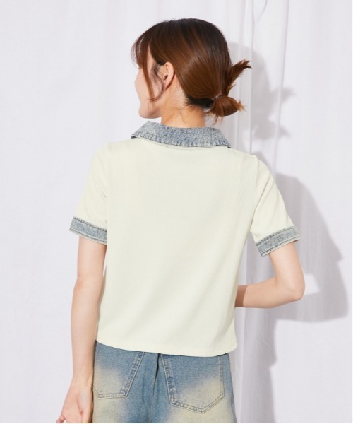 GORGE(ゴージ)の「《デニム切替・レースアップ》カットソー/カジュアル×トレンド/春夏/全3色(Tシャツ/カットソー・レディース・ネイビー/オフホワイト/ブラック・F)」の13枚目の写真
