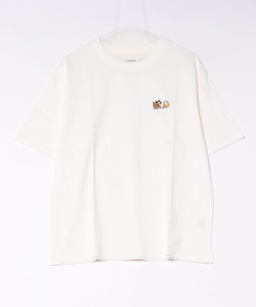 ATELANE(アテレーン)の「《ATELANE》16/-OE天竺ワンポイント刺繍TEE(トラ、ヒョウ)(Tシャツ/カットソー・メンズ・ホワイト/ホワイト系その他/ブラック系その他・MEDIUM)」の2枚目の写真