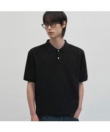 WORK ON BODY OFF（ワークオンボディオフ）の「ヌーベル セミオーバーフィット コットンピケ 半袖Tシャツ [ブラック]（ポロシャツ）」