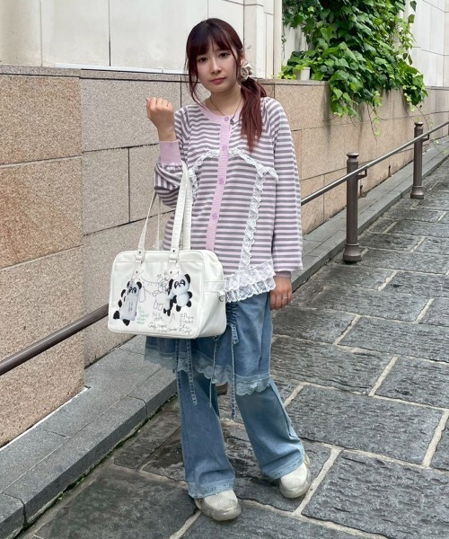 Candy Stripper(キャンディストリッパー)の「LINGERIE DENIM SKIRT パンツ(デニムパンツ・レディース・ブルー系その他/ブラック・FREE)」の9枚目の写真