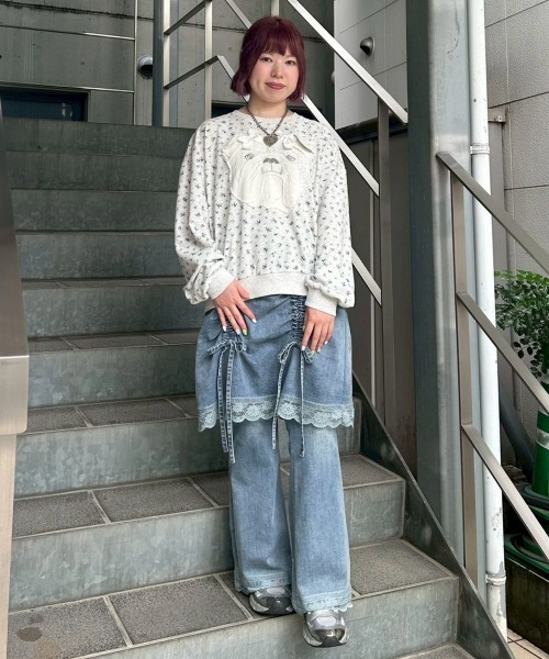 Candy Stripper(キャンディストリッパー)の「LINGERIE DENIM SKIRT パンツ(デニムパンツ・レディース・ブルー系その他/ブラック・FREE)」の19枚目の写真