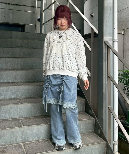 Candy Stripper(キャンディストリッパー)の「LINGERIE DENIM SKIRT パンツ(デニムパンツ・レディース・ブルー系その他/ブラック・FREE)」の20枚目の写真