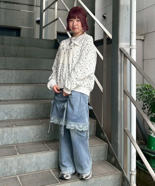 Candy Stripper(キャンディストリッパー)の「LINGERIE DENIM SKIRT パンツ(デニムパンツ・レディース・ブルー系その他/ブラック・FREE)」の21枚目の写真