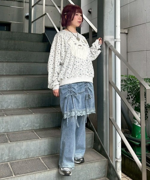 Candy Stripper(キャンディストリッパー)の「LINGERIE DENIM SKIRT パンツ(デニムパンツ・レディース・ブルー系その他/ブラック・FREE)」の22枚目の写真