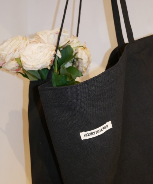 HONEY MI HONEY（ハニーミーハニー）の「honey logo big canvas tote（トートバッグ・レディース・ブラック/ピンク・FREE）」の3枚目の写真