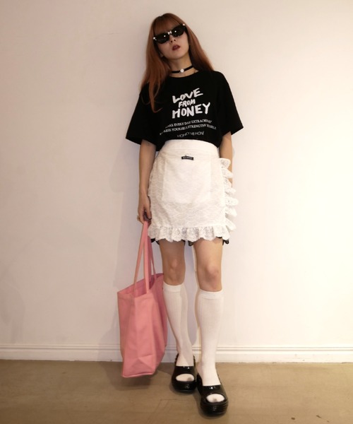 HONEY MI HONEY（ハニーミーハニー）の「honey logo big canvas tote（トートバッグ・レディース・ブラック/ピンク・FREE）」の8枚目の写真