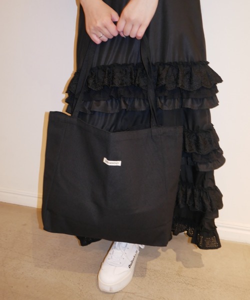 HONEY MI HONEY（ハニーミーハニー）の「honey logo big canvas tote（トートバッグ・レディース・ブラック/ピンク・FREE）」の5枚目の写真