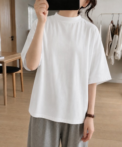Miniministore(ミニミニストア)の「オーバーサイズTシャツ無地半袖レディース(Tシャツ/カットソー・レディース・ホワイト/ブラック・FREE)」の1枚目の写真
