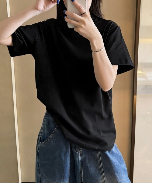 Miniministore(ミニミニストア)の「オーバーサイズTシャツ無地半袖レディース(Tシャツ/カットソー・レディース・ホワイト/ブラック・FREE)」の21枚目の写真