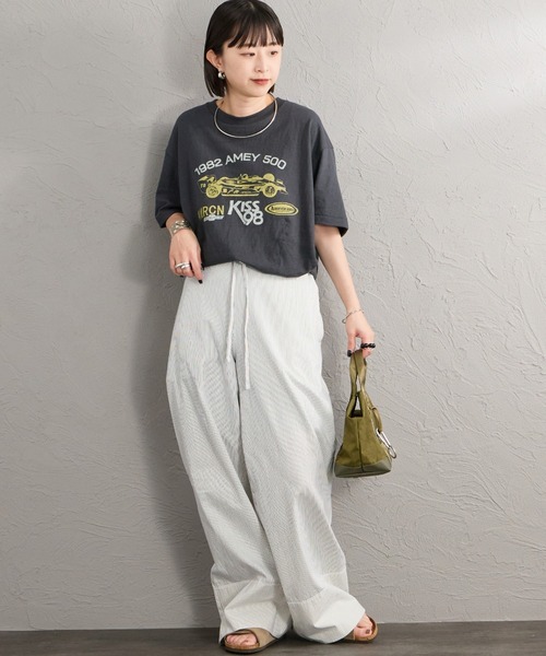 AMERICANA（アメリカーナ）の「[Americana/アメリカーナ] グラフィックプリントTシャツ（Tシャツ/カットソー・レディース・ダークグレー/カーキ/オートミール・ONE SIZE）」の14枚目の写真