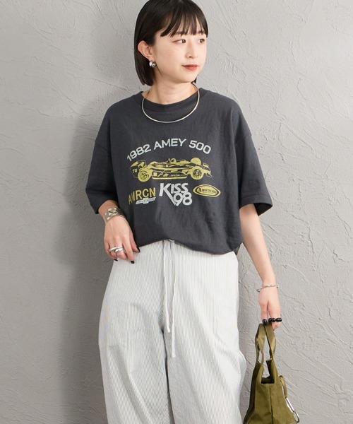 AMERICANA（アメリカーナ）の「[Americana/アメリカーナ] グラフィックプリントTシャツ（Tシャツ/カットソー・レディース・ダークグレー/カーキ/オートミール・ONE SIZE）」の17枚目の写真